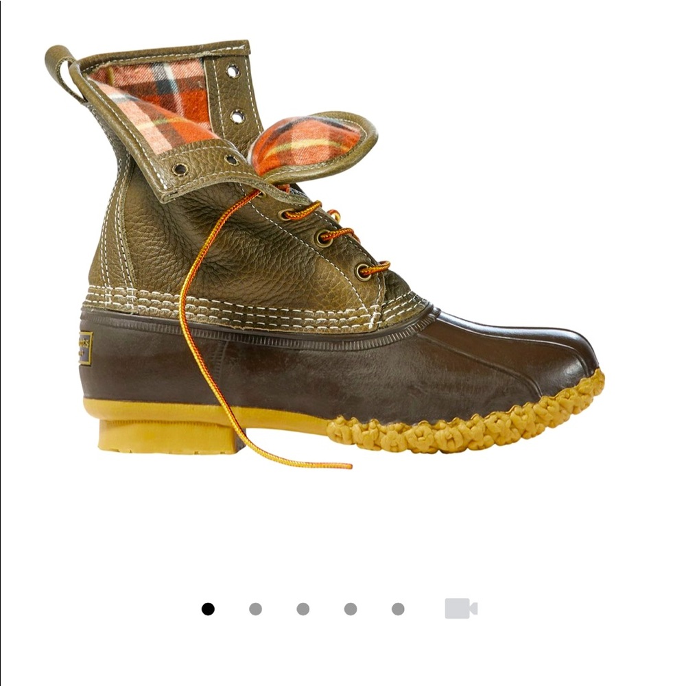 L.L. Bean Olive Flannel Boots